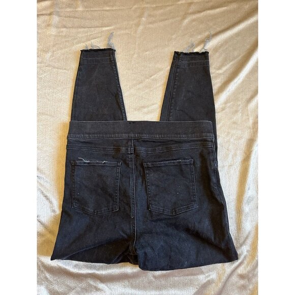 Spanx Women's Size Large Vintage Black Distressed‎ Ankle Skinny Jegging Jeans - Picture 4 of 7
